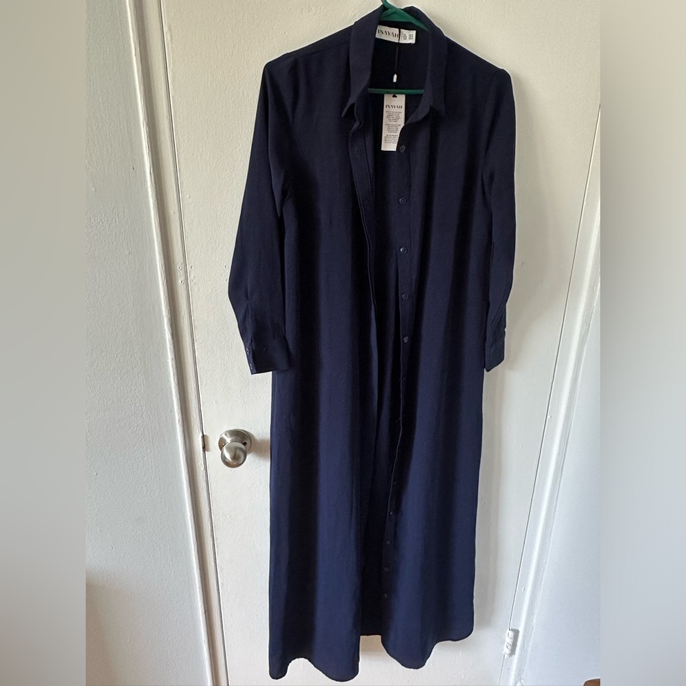 Navy blue long shirt